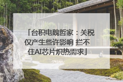 台积电魏哲家：关税仅产生些许影响 拦不住AI芯片炽热需求