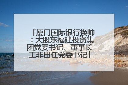 厦门国际银行换帅：大股东福建投资集团党委书记、董事长王非出任党委书记