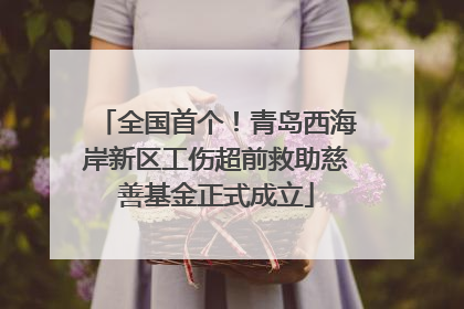 全国首个！青岛西海岸新区工伤超前救助慈善基金正式成立