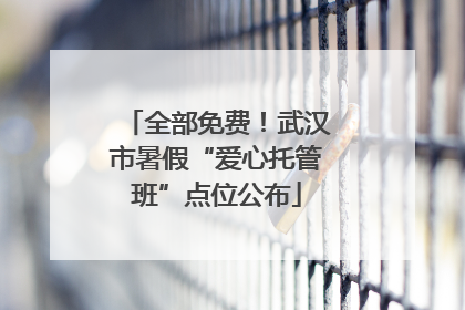 全部免费！武汉市暑假“爱心托管班”点位公布