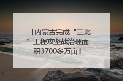 内蒙古完成“三北”工程攻坚战治理面积3700多万亩