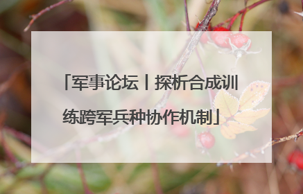 军事论坛丨探析合成训练跨军兵种协作机制