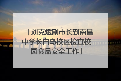 刘克斌副市长到南昌中学长白岛校区检查校园食品安全工作