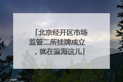 北京经开区市场监管二所挂牌成立，就在瀛海这儿
