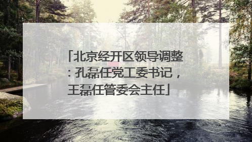 北京经开区领导调整：孔磊任党工委书记，王磊任管委会主任
