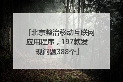 北京整治移动互联网应用程序，197款发现问题388个