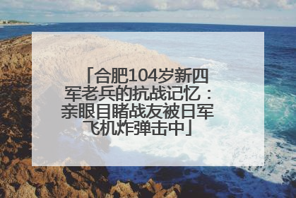 合肥104岁新四军老兵的抗战记忆：亲眼目睹战友被日军飞机炸弹击中