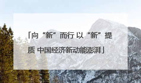 向“新”而行 以“新”提质 中国经济新动能澎湃