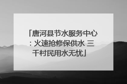 唐河县节水服务中心：火速抢修保供水 三千村民用水无忧