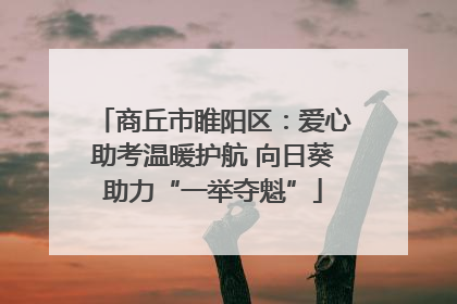 商丘市睢阳区：爱心助考温暖护航 向日葵助力“一举夺魁”