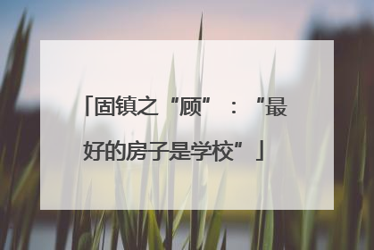 固镇之“顾”：“最好的房子是学校”