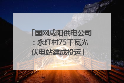 国网咸阳供电公司：永红村75千瓦光伏电站建成投运
