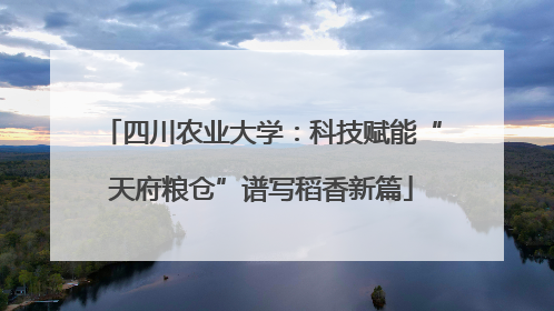 四川农业大学：科技赋能“天府粮仓”谱写稻香新篇
