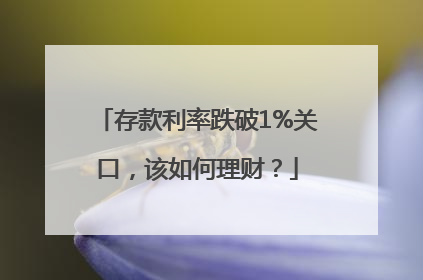 存款利率跌破1%关口，该如何理财？