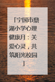 宁国市鼎湖小学心理健康月：关爱心灵，共筑阳光校园