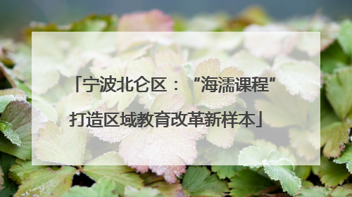 宁波北仑区：“海濡课程”打造区域教育改革新样本