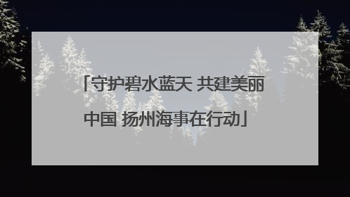 守护碧水蓝天 共建美丽中国 扬州海事在行动