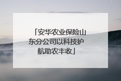 安华农业保险山东分公司以科技护航助农丰收