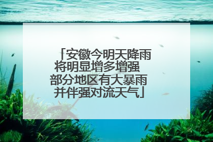 安徽今明天降雨将明显增多增强 部分地区有大暴雨并伴强对流天气