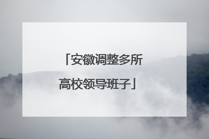安徽调整多所高校领导班子