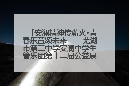 安澜精神传薪火•青春乐章颂未来——芜湖市第二中学安澜中学生管乐团第十二届公益展演圆满举行