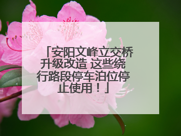安阳文峰立交桥升级改造 这些绕行路段停车泊位停止使用！