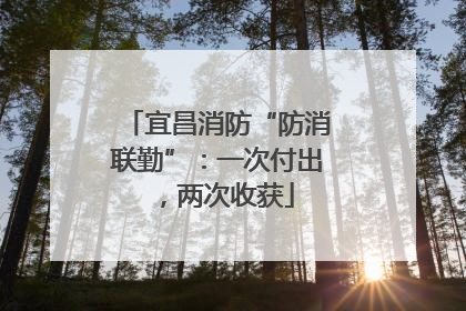 宜昌消防“防消联勤”：一次付出，两次收获