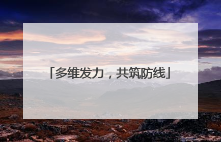 多维发力，共筑防线