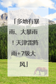 多地有暴雨、大暴雨！天津雷阵雨+7级大风