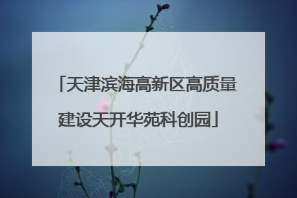 天津滨海高新区高质量建设天开华苑科创园