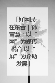 好网民·在东营｜孙雪慧：以“网”为媒传税音 以“屏”为介助发展