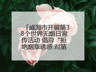 威海市开展第38个世界无烟日宣传活动 倡导“拒绝烟草诱惑 对第一支烟说不”