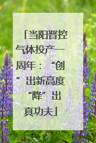 当阳晋控气体投产一周年：“创”出新高度 “降”出真功夫