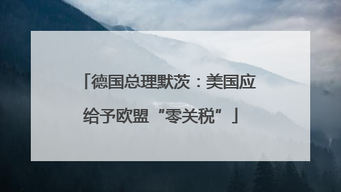 德国总理默茨：美国应给予欧盟“零关税”