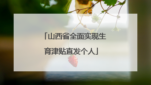 山西省全面实现生育津贴直发个人