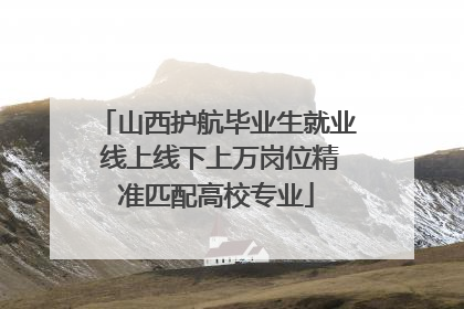 山西护航毕业生就业 线上线下上万岗位精准匹配高校专业