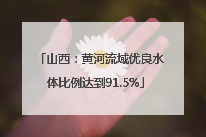 山西：黄河流域优良水体比例达到91.5%