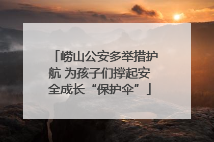 崂山公安多举措护航 为孩子们撑起安全成长“保护伞”