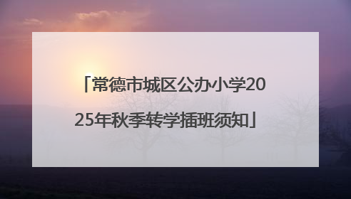 常德市城区公办小学2025年秋季转学插班须知