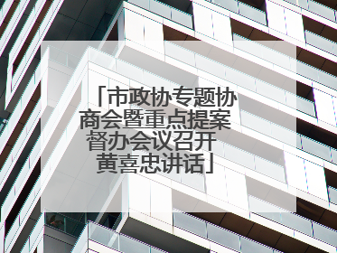 市政协专题协商会暨重点提案督办会议召开 黄喜忠讲话