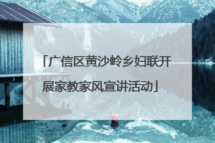 广信区黄沙岭乡妇联开展家教家风宣讲活动