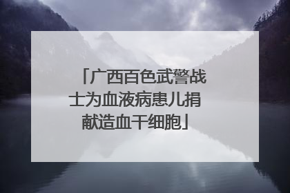 广西百色武警战士为血液病患儿捐献造血干细胞