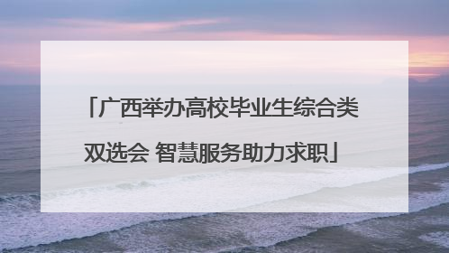 广西举办高校毕业生综合类双选会 智慧服务助力求职