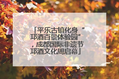 平乐古镇化身“邛酒百景体验园”，成都国际非遗节邛酒文化周启幕
