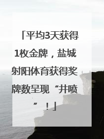 平均3天获得1枚金牌，盐城射阳体育获得奖牌数呈现“井喷”！