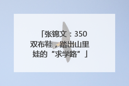 张锦文：350双布鞋，踏出山里娃的“求学路”