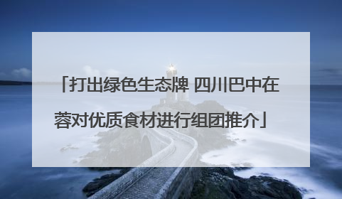 打出绿色生态牌 四川巴中在蓉对优质食材进行组团推介