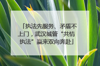 执法先服务、矛盾不上门，武汉城管“共情执法”赢来双向奔赴