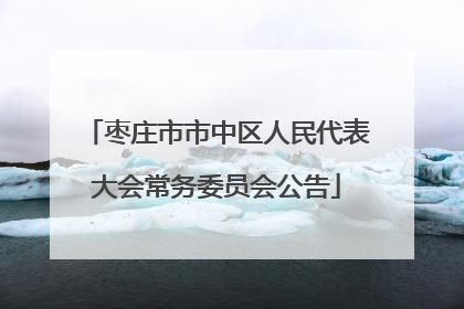 枣庄市市中区人民代表大会常务委员会公告