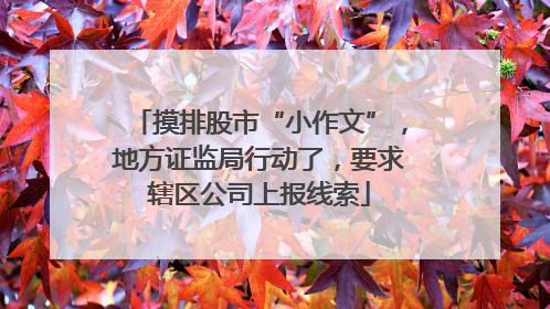 摸排股市“小作文”，地方证监局行动了，要求辖区公司上报线索